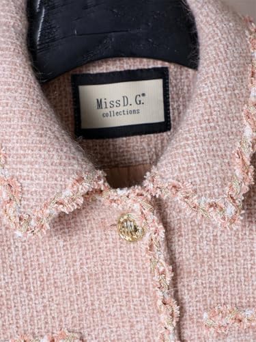 Women's Pink High-End Commuter Skirt Set Long-Sleeved Lapel Short Coat Skirt Two-Piece Set