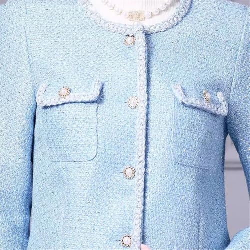 51NeJQD0XuL.jpg Women Suit Long-Sleeved Single-Breasted Jacket Top Short Skirt 2 Piece Set