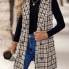 51PgbsUR0FL.jpg Womens Long Tweed Vest Fall Winter Sleeveless Blazer Jackets Trench Coat