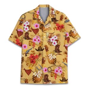 Pineapple Hawaiian Shirt for Men Women, Leopard Pineapple Button Down Shirt Mens Casual Short Sleeve Shirt