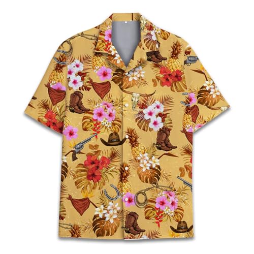 51QCgqhNEsL.jpg Pineapple Hawaiian Shirt for Men Women, Leopard Pineapple Button Down Shirt Mens Casual Short Sleeve Shirt
