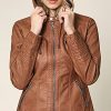 51QdPsIg7RL.jpg Women's Faux Leather Moto Biker Jacket Coat with Removable or Non-Removable Hood
