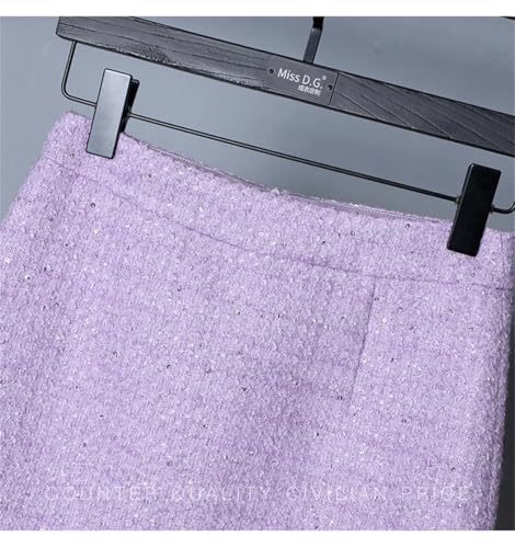 51Ro1iER4AL.jpg Women's High-End OL Skirt Set Elegant Wool Long-Sleeved Jacket Short Skirt Two-Piece Set