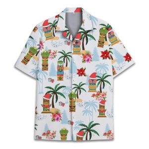 Holiday Hawaiian Shirt for Men Women Christmas Hawaiian Shirts Festive Summer Beach Short Sleeve Button Down