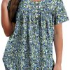 51TpWvUYXOL.jpg Womens Summer Tunic Tops Button Down Shirts Short Sleeve T-shirts Beach Vacation Clothes Spring S-3XL
