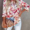 Blouses for Women Aesthetic Button Down Shirts Long Sleeve Dressy Casual Floral Tops Fall Outfits for Women 2025 Trendy