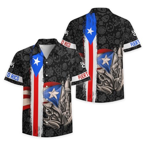 51WSem6mRTL.jpg Men's Hawaiian Shirt Button Down Short Sleeve Casual Beachwear Novelty Print Shirt