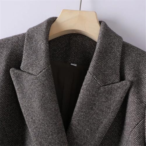 51WnAjvgu0L.jpg Women's Solid Color Lapel Long Sleeve Single Button Slim Fit Suit Jacket and Skirt Set