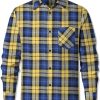51XOPj8HWML.jpg Men's Casual Plaid Flannel Long Sleeve Button Down Shirt
