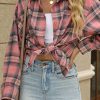 51Xof1Gh8gL.jpg Womens Button Down Flannel Shirts Long Sleeve Plaid Shackets Business Casual Blouse Top