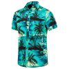 51ahCfCqB6S.jpg Men's Hawaiian Shirt Short Sleeves Printed Button Down Summer Beach Dress Shirts