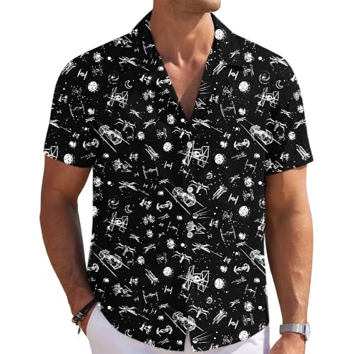 51amBP7FyyL.jpg Mens Funny Hawaiian Shirts 3D Graphic Button Down Short Sleeve Tropical Holiday Beach Aloha Shirt