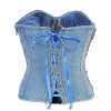51buNqK6OIL.jpg Women's Denim Rhinestone Corset Top Sexy Club Party Jean Bodysuit