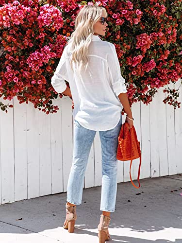 51cYOiWEwpL.jpg Button Down Shirt for Women Beach Cover Up Long Sleeve Blouses