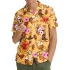 51giIOTJ9yL.jpg Pineapple Hawaiian Shirt for Men Women, Leopard Pineapple Button Down Shirt Mens Casual Short Sleeve Shirt