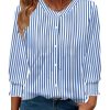 51iRinSjIdL.jpg Womens 3/4 Sleeves Button Down Shirts Pleated Chiffon Blouses Business Casual Tops Work Office Tshirt
