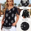 51mHCCkvVUL.jpg Womens Summer Tops Boho Short Sleeve Business Casual Blouses Button Down Floral Shirts Fashion Beach Vacation Clothes