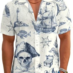 51oBia4CXrL.jpg Funny Hawaiian Shirts for Men Summer Beach Short Sleeve Button Down Shirt Theme Party Shirt