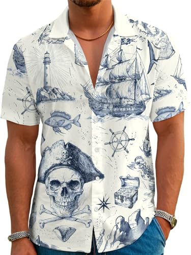 51oBia4CXrL.jpg Funny Hawaiian Shirts for Men Summer Beach Short Sleeve Button Down Shirt Theme Party Shirt