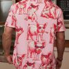 51oj9XVhtnL.jpg Men's Hawaiian Shirt Short Sleeve Funny Printed Casual Button Down Aloha Shirts