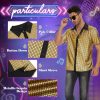 51poPrQmklL.jpg Mens 70S Disco Outfits Sequin Shirt Short Sleeve Button Down Shirts Party Novelty Shirts Nightclub Christmas Prom Costume