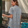 51qRciTdnLL.jpg Linen Button Down Shirt Women Short Sleeve Cotton Blouses V Neck Collared Summer Beach Tops S-2XL