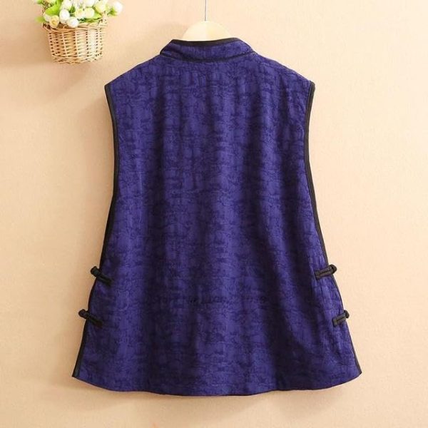 51rMQD5uB-L.jpg traditional chinese women vest flower embroidery cotton linen elegant oriental suit