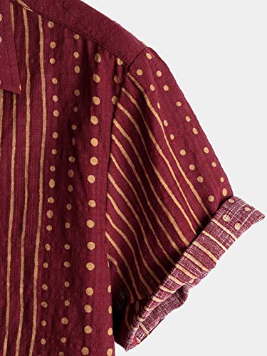 Mens Casual Short Sleeve Button Down Shirts Regular Fit Hawaiian Summer Shirt