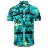 51vR35DWdMS.jpg Men's Hawaiian Shirt Short Sleeves Printed Button Down Summer Beach Dress Shirts