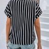51wdKl67L.jpg Womens Shirts Dressy Casual Summer Batwing Sleeve Shirt Trendy V Neck Button Down Striped Tops and Blouses