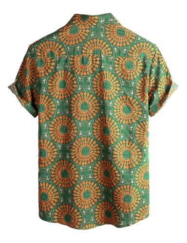 Mens Casual Hawaiian Floral Shirts Short Sleeve Button Down Tropical Shirts Beach Summer Shirts