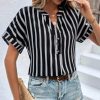 51xWPFYAQxL.jpg Womens Shirts Dressy Casual Summer Batwing Sleeve Shirt Trendy V Neck Button Down Striped Tops and Blouses