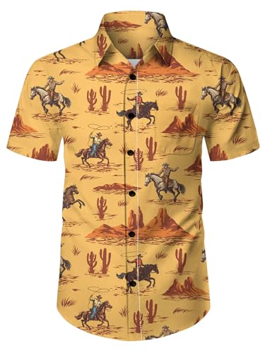 51yeEGTCVLL.jpg Western Cowboy Hawaiian Shirts and Shorts Set for Men - Funny 1-S