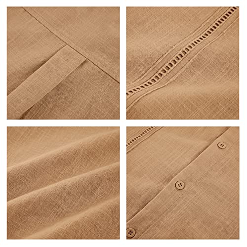 51zVEIEgoDL.jpg Mens Short Sleeve Cuban Camp Guayabera Shirt Linen Cotton Hippie Beach Button Down Shirts