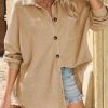 616W3xkUcBL.jpg Womens Waffle Knit Shacket Jacket Casual Long Sleeve Button Down Shirts Dressy Blouses Tops
