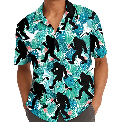 61IsjENJJyL.jpg Hawaiian Shirt for Men Aloha Vintage Mens Hawaiian Shirts Short Sleeve Button Down Shirt Men