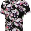 61T84yWhH2L.jpg Hawaiian Shirt for Men, Unisex Summer Beach Casual Short Sleeve Button Down Shirts, Printed Palmshadow Clothing
