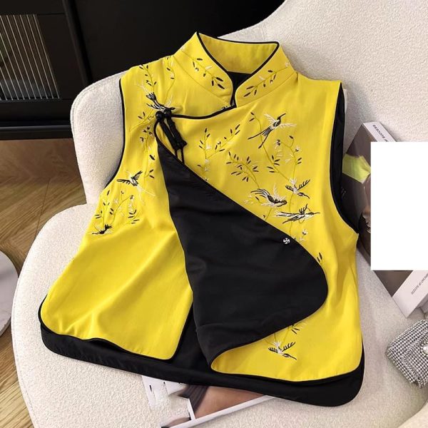 61aCu9MzRoL.jpg Chinese style women's clothing retro embroidered vest short coat improved suit top
