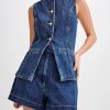 61vpykg4ttL.jpg Two Piece Sets for Women Summer Vest Outfits Denim Suiting