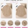 61xU9IAV-fL.jpg Womens Waffle Knit Shacket Jacket Casual Long Sleeve Button Down Shirts Dressy Blouses Tops