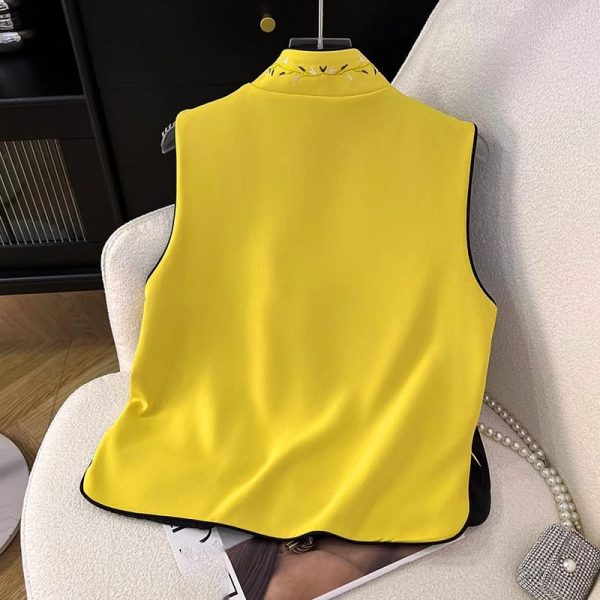 61y7ACV3RkL.jpg Chinese style women's clothing retro embroidered vest short coat improved suit top